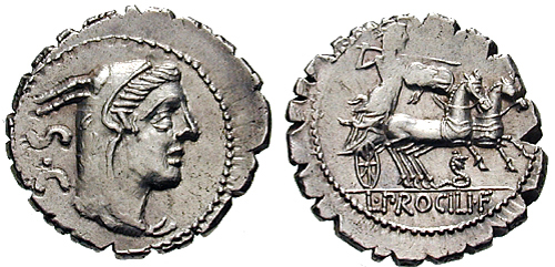 procilia roman coin denarius